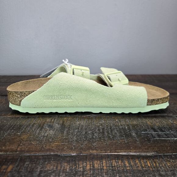 NEW Birkenstock Arizona Womens Size 6 EU 37 Narrow Sandal Suede Soft Bed Green - Picture 8 of 11